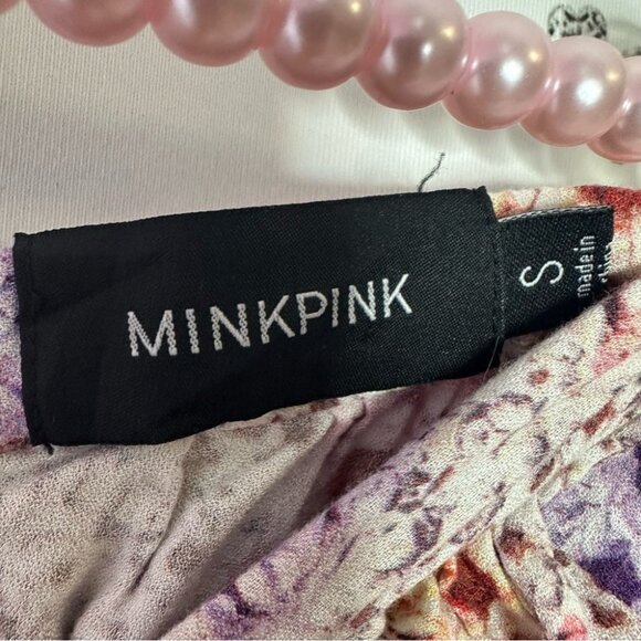 Minkpink shorts skirt skort floral flowers multi rainbow π color zipper back - Picture 5 of 7